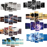 Max HD 5 Panels Modern Style Canvas Paintings Wall Art Decor for Home Black White Lions - Aladdin Shoppers