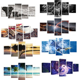 Max HD 5 Panels Modern Style Canvas Paintings Wall Art Decor for Home Black White Lions - Aladdin Shoppers