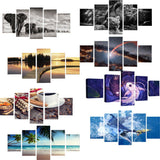 Max HD 5 Panels Modern Style Canvas Paintings Wall Art Decor for Home Black White Lions - Aladdin Shoppers