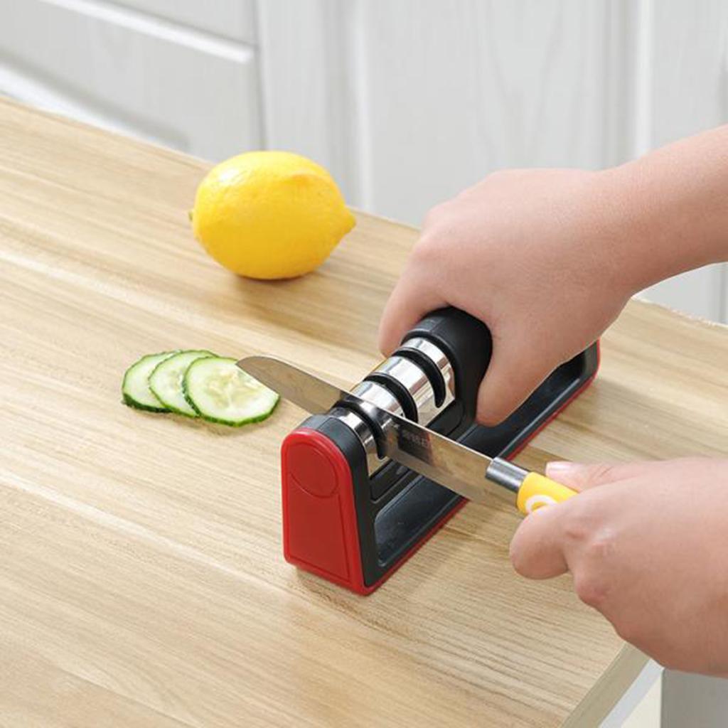 Max Household Fast Knife Sharpener Double-Sided 3-Stage Sharpener Large upgrade - Aladdin Shoppers