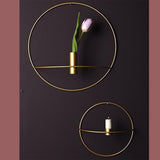 Max Iron Geometric Candlestick Candle Holders Centerpiece Decor Gold-Dia.19cm - Aladdin Shoppers