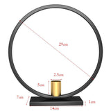 Max Iron Geometric Candlestick Decorative Candle Holders Centerpiece Black Gold-L - Aladdin Shoppers