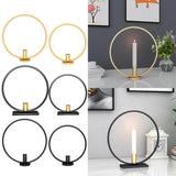 Max Iron Geometric Candlestick Decorative Candle Holders Centerpiece Black-S - Aladdin Shoppers