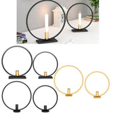 Max Iron Geometric Candlestick Decorative Candle Holders Centerpiece Black-S - Aladdin Shoppers