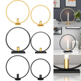 Max Iron Geometric Candlestick Decorative Candle Holders Centerpiece Black-S - Aladdin Shoppers
