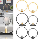 Max Iron Geometric Candlestick Decorative Candle Holders Centerpiece Black-S - Aladdin Shoppers
