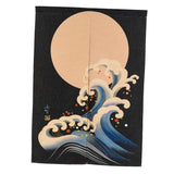 Max Japanese Noren Doorway Hanging Curtain Tapestry Decor Yellow Sun and Wave L - Aladdin Shoppers