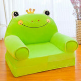 Max Kids Foldable Sofa Chair Children Cartoon Lounger Bed Slipcover Green Frog - Aladdin Shoppers