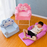 Max Kids Foldable Sofa Chair Children Cartoon Lounger Bed Slipcover Pink Bear - Aladdin Shoppers