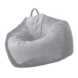 Max Kids Stuffed Animals Storage Suede Bean Bag Cover 60x70cm Grey_2 - Aladdin Shoppers