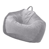 Max Kids Stuffed Animals Storage Suede Bean Bag Cover 60x70cm Grey_2 - Aladdin Shoppers