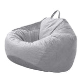 Max Kids Stuffed Animals Storage Suede Bean Bag Cover 60x70cm Grey_2 - Aladdin Shoppers