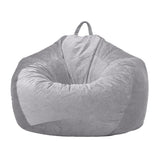 Max Kids Stuffed Animals Storage Suede Bean Bag Cover 60x70cm Grey_2 - Aladdin Shoppers