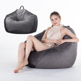 Max Kids Stuffed Animals Storage Suede Bean Bag Cover 90x11cm Dark Grey - Aladdin Shoppers