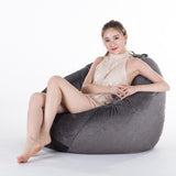 Max Kids Stuffed Animals Storage Suede Bean Bag Cover 90x11cm Dark Grey - Aladdin Shoppers