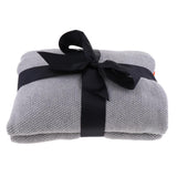 Max Knitting Cotton Throws Blankets with Ball Solid Color Gray - Aladdin Shoppers
