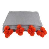 Max Knitting Cotton Throws Blankets with Ball Solid Color Gray - Aladdin Shoppers