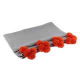 Max Knitting Cotton Throws Blankets with Ball Solid Color Gray - Aladdin Shoppers