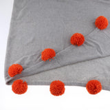 Max Knitting Cotton Throws Blankets with Ball Solid Color Gray - Aladdin Shoppers