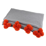 Max Knitting Cotton Throws Blankets with Ball Solid Color Gray - Aladdin Shoppers