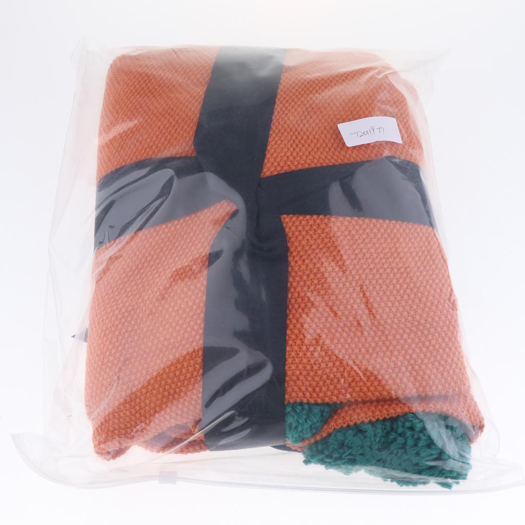 Max Knitting Cotton Throws Blankets with Ball Solid Color Orange - Aladdin Shoppers