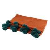 Max Knitting Cotton Throws Blankets with Ball Solid Color Orange - Aladdin Shoppers