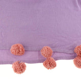 Max Knitting Cotton Throws Blankets with Ball Solid Color Purple - Aladdin Shoppers
