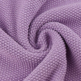 Max Knitting Cotton Throws Blankets with Ball Solid Color Purple - Aladdin Shoppers