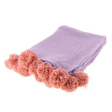 Max Knitting Cotton Throws Blankets with Ball Solid Color Purple - Aladdin Shoppers