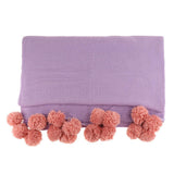 Max Knitting Cotton Throws Blankets with Ball Solid Color Purple - Aladdin Shoppers