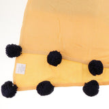 Max Knitting Cotton Throws Blankets with Ball Solid Color Yellow - Aladdin Shoppers