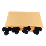 Max Knitting Cotton Throws Blankets with Ball Solid Color Yellow - Aladdin Shoppers