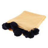 Max Knitting Cotton Throws Blankets with Ball Solid Color Yellow - Aladdin Shoppers