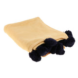 Max Knitting Cotton Throws Blankets with Ball Solid Color Yellow - Aladdin Shoppers