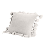 Max Knitting Pillowcase Boho Style Fringe Cushion Cover Tassel - Beige - Aladdin Shoppers