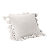 Max Knitting Pillowcase Boho Style Fringe Cushion Cover Tassel - Beige - Aladdin Shoppers