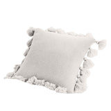 Max Knitting Pillowcase Boho Style Fringe Cushion Cover Tassel - Beige - Aladdin Shoppers