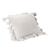 Max Knitting Pillowcase Boho Style Fringe Cushion Cover Tassel - Beige - Aladdin Shoppers