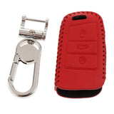 Max Leather 3 Buttons Remote Key Chain Cover Case Fob with Keychain For VW E - Aladdin Shoppers