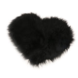 Max Love Shape Shaggy Soft Sheepskin Area Rug Faux Fur Rug 5cm Pile Black - Aladdin Shoppers