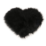 Max Love Shape Shaggy Soft Sheepskin Area Rug Faux Fur Rug 5cm Pile Black - Aladdin Shoppers