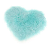 Max Love Shape Shaggy Soft Sheepskin Area Rug Faux Fur Rug 5cm Pile Blue - Aladdin Shoppers