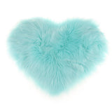 Max Love Shape Shaggy Soft Sheepskin Area Rug Faux Fur Rug 5cm Pile Blue - Aladdin Shoppers
