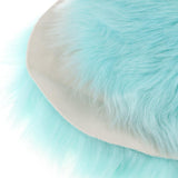 Max Love Shape Shaggy Soft Sheepskin Area Rug Faux Fur Rug 5cm Pile Blue - Aladdin Shoppers