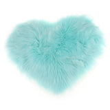 Max Love Shape Shaggy Soft Sheepskin Area Rug Faux Fur Rug 5cm Pile Blue - Aladdin Shoppers
