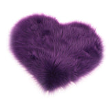 Max Love Shape Shaggy Soft Sheepskin Area Rug Faux Fur Rug 5cm Pile Purple - Aladdin Shoppers