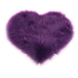 Max Love Shape Shaggy Soft Sheepskin Area Rug Faux Fur Rug 5cm Pile Purple - Aladdin Shoppers