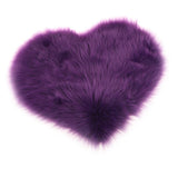 Max Love Shape Shaggy Soft Sheepskin Area Rug Faux Fur Rug 5cm Pile Purple - Aladdin Shoppers
