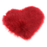 Max Love Shape Shaggy Soft Sheepskin Area Rug Faux Fur Rug 5cm Pile Red - Aladdin Shoppers