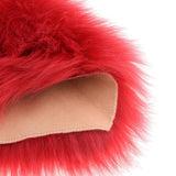 Max Love Shape Shaggy Soft Sheepskin Area Rug Faux Fur Rug 5cm Pile Red - Aladdin Shoppers